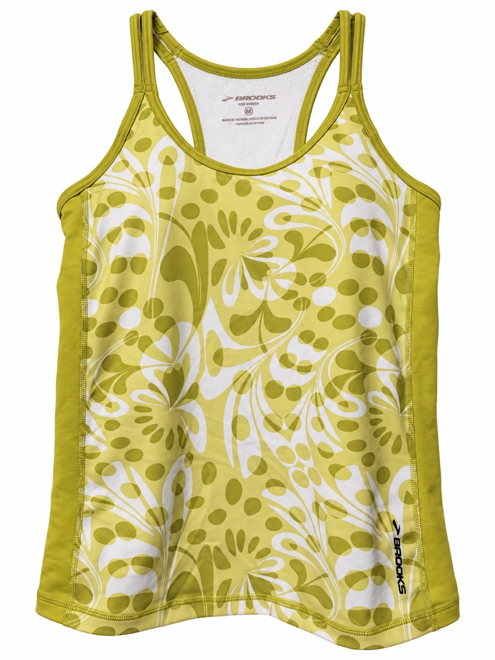 Brooks Green Floral Racerback Tank Top with built in bra